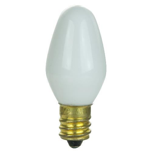 25Pk - SUNLITE 7w C7 120v E12 Candelabra Base White Bulb