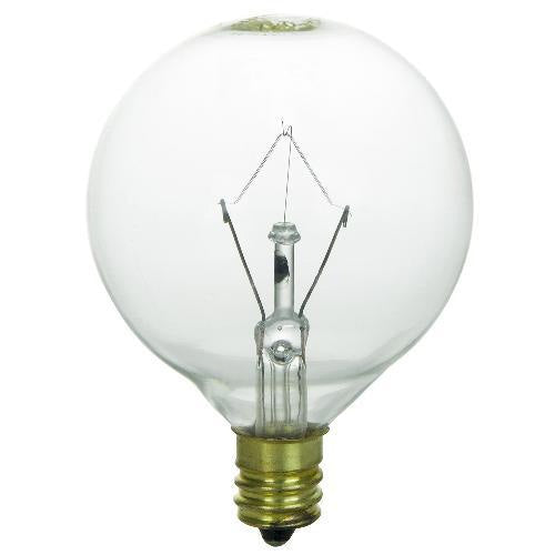 SUNLITE 25W 130V Globe G16.5 E12 Clear Incandescent Light Bulb