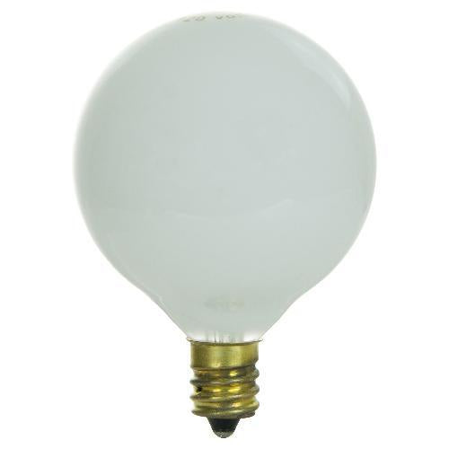 SUNLITE 25W 130V Globe G16.5 E12 White Incandescent Light Bulb