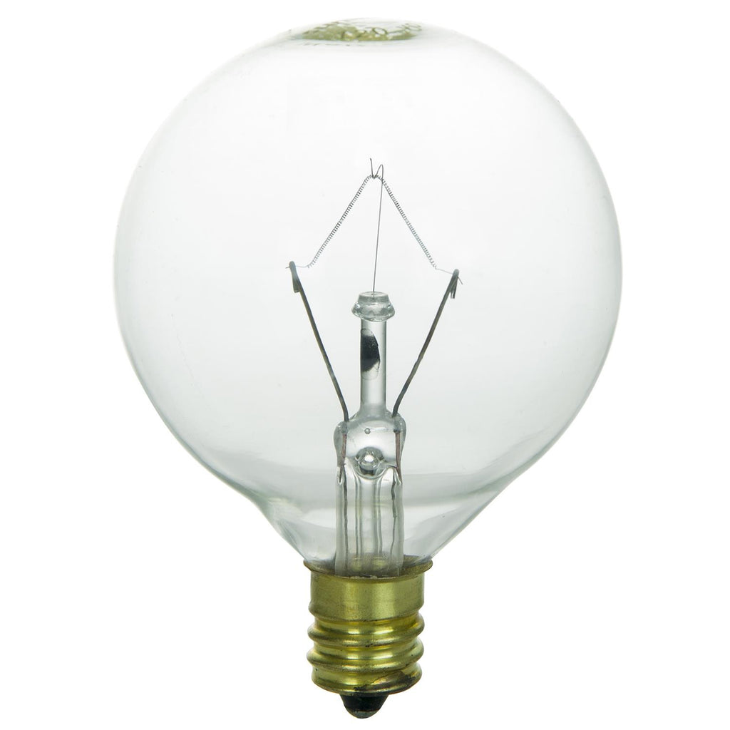 SUNLITE 25W 120V Globe G16.5 Clear E12 Incandescent Light Bulb