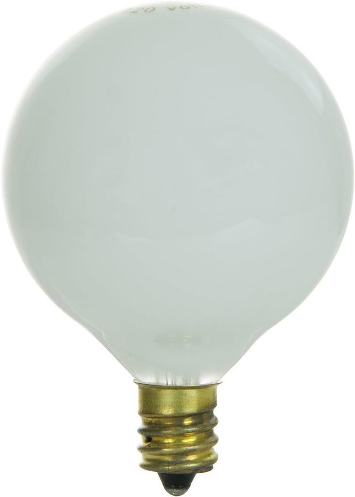 SUNLITE 25W 120V Globe G16.5 White E12 Incandescent Light Bulb