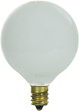 SUNLITE 25W 120V Globe G16.5 White E12 Incandescent Light Bulb