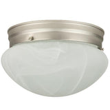 SUNLITE 8in. Mushroom Brushed Nickel Albaster Glass Ceiling Fixture - 2 bulbs