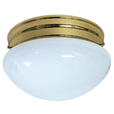 Sunlite 6in. Mushroom Polished Brass White Glass Ceiling Fixture