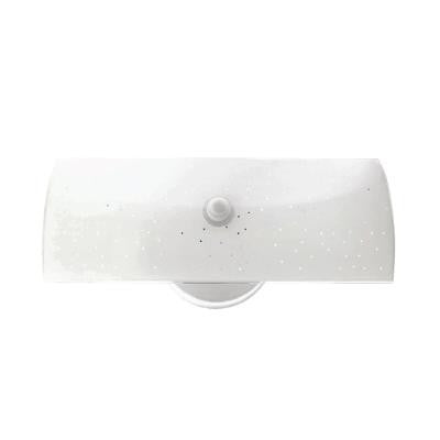 Sunlite 12in Wall Mount Panel Style Bathroom Fixture, White Finish, White Glass