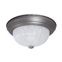 SUNLITE DBN11 Brushed Nickel dome fixture w/ Alabaster-like glass