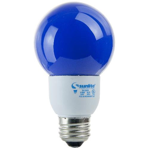 SUNLITE Compact Fluorescent 9W Colored Globes Blue Bulb