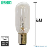 USHIO CAX/130V 50W BA15d Base Incandescent Projection Lamp Tubular Bulb_1