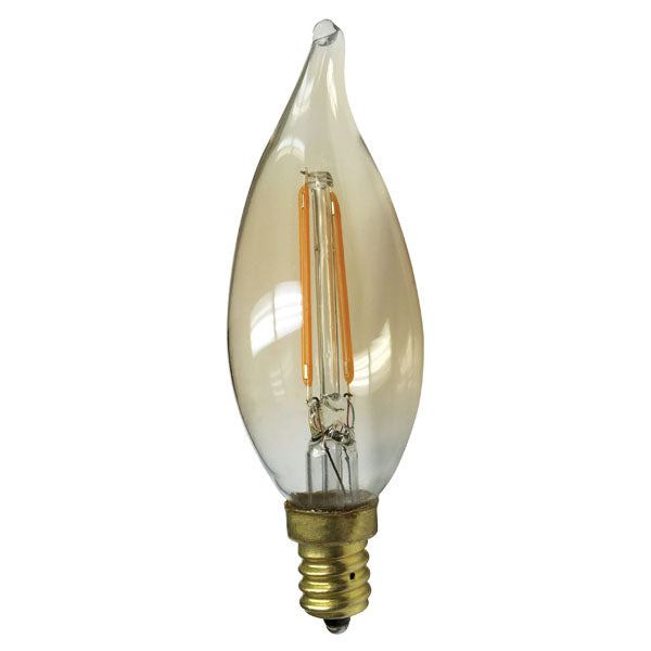 Ushio Antique Filament LED 3.5W 120V 2200K CA10 Candle Warm White Light Bulb