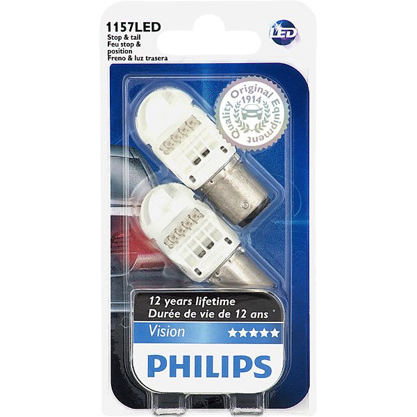 Philips 1157 P21/5W - LED Red Stop and Tail Automotive lamp - 2 Bulbs