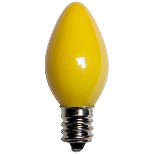 25 Bulbs - C7 Opaque Yellow, 5 Watt lamp