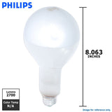Philips 200W 120V/130V PS30 Frost Silvered Bowl Incandescent Bulb_1
