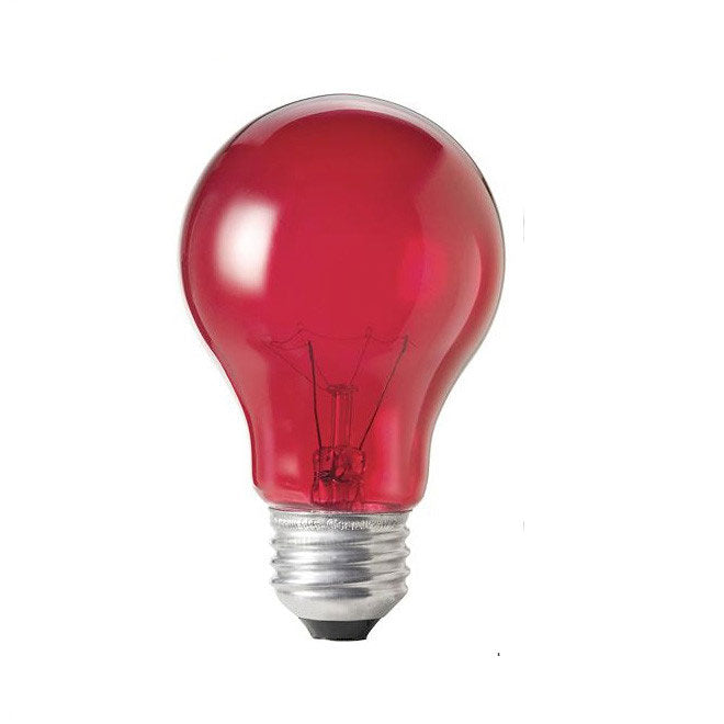 Philips 25w 120v A-Shape A19 E26 Transparent Red Incandescent Light Bulb