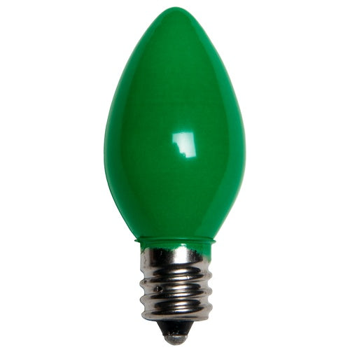 25 Bulbs - C7 Opaque Green, 5 Watt lamp
