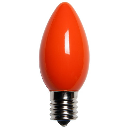 25 Bulbs - C9 Opaque Orange, 7 Watt lamp