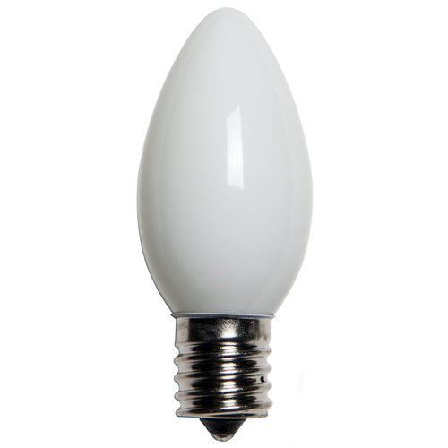 25 Bulbs - C9 Opaque White, 7 Watt lamp