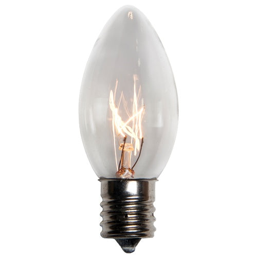 25 Bulbs - C9 Transparent Clear, 10 Watt lamp