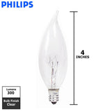 Philips 40w 120v BA9 E12 Clear DuraMax Decorative Incandescent Light Bulb - BulbAmerica