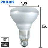 Philips 45w 120v BR30 Frosted E26 FL 2600k DuraMax Incandescent Reflector Light Bulb - BulbAmerica