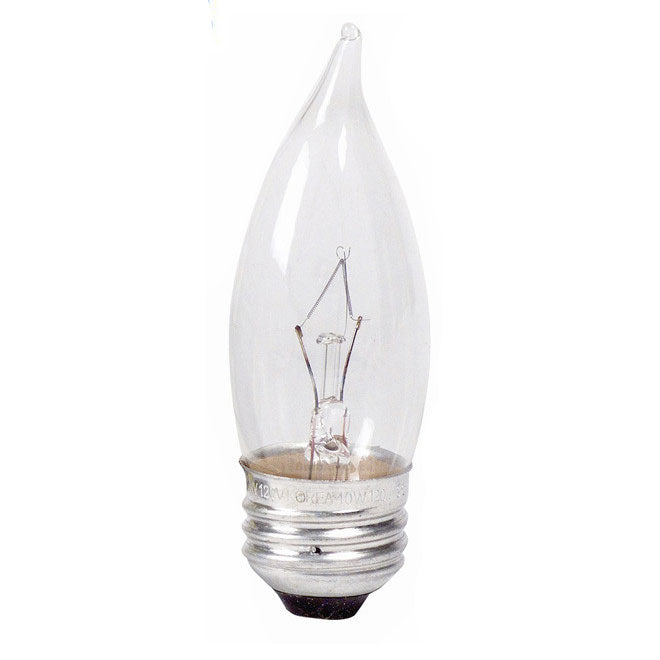 Philips 40w 120v BA9.5 E26 Clear DuraMax Deco Bent Tip Incandescent Light Bulb