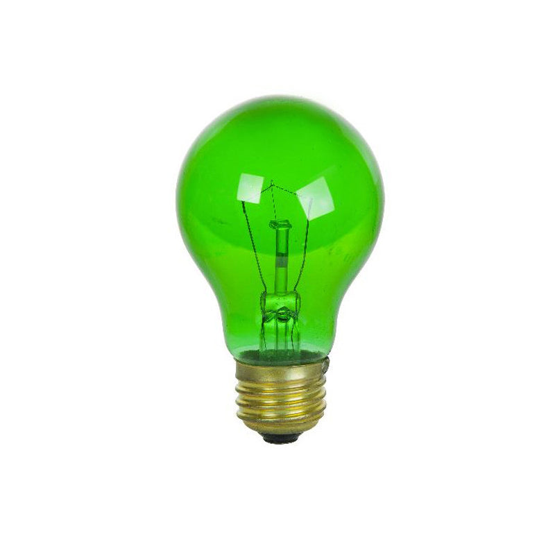 2Pk - SUNLITE 25w A19 120v Medium Base Transparent Green Bulb