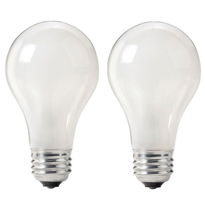 Philips 57w 130v A19 Frosted E26 2730K Incandescent Light Bulb x 2 pack