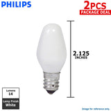Philips 4w 120v White C7 Night Light White Incandescent Light Bulb - 2 pack - BulbAmerica