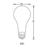 PHILIPS 150W 120V A-Shape A21 E26 Frosted Incandescent Light Bulb - BulbAmerica