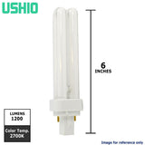 USHIO Compact Fluorescent 18w CF18D/827 Light Bulb_2