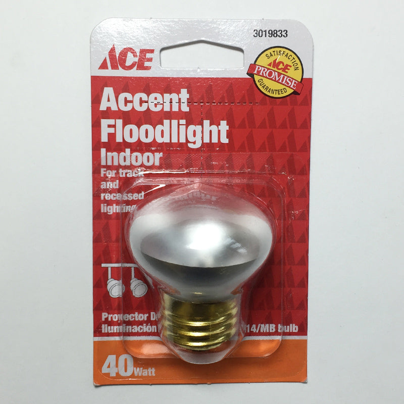 ACE 40w 120v R14 E26 base flood incandescent light bulb