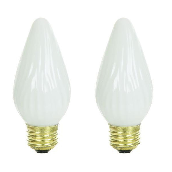2Pk - SUNLITE 25w 120v E26 Medium Flame Twist White 33010-SU Light Bulb