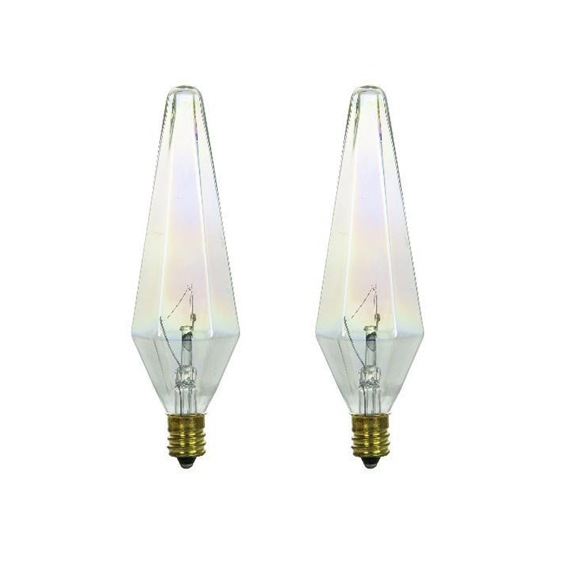 2Pk - Sunlite 40w 120v Candelabra Prismlite Auradescent Bulbs