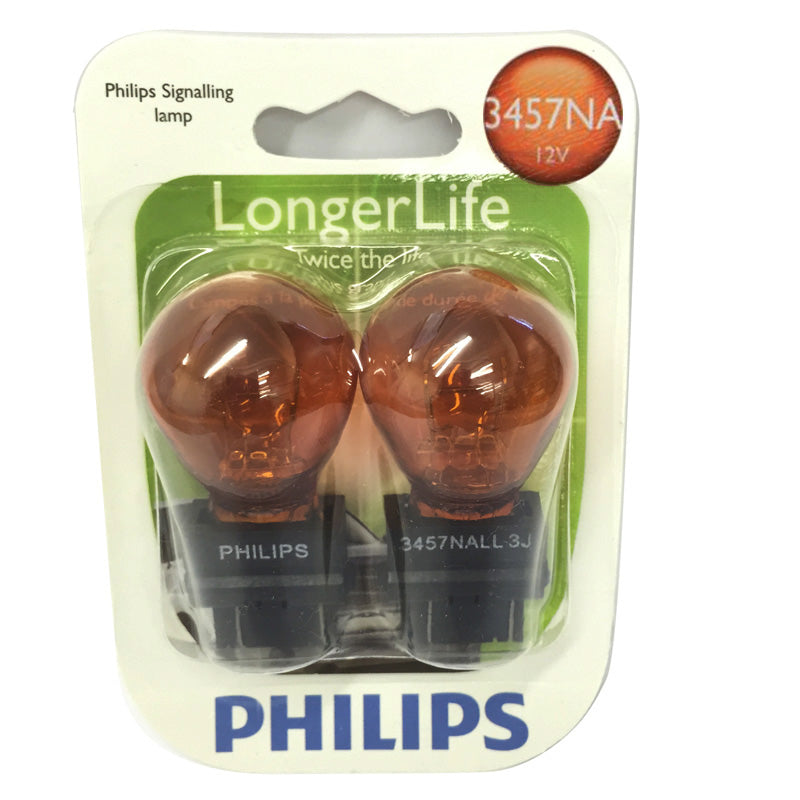 Philips 3457 NA LL - Natural Amber Long Life Halogen Automotive lamp - 2 Bulbs