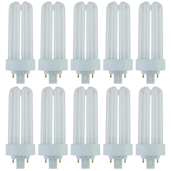 10Pk - Sunlite 26w 5000K PLD 4-Pin Triple U-Shaped Twin Tube GX24Q
