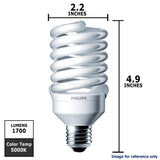 Philips EL/mdT2 26W 120v 5000k Twist E26 Daylight Fluorescent Light Bulb - BulbAmerica
