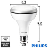 Philips 13w 120v BR30 2700k EnduraLED Dimmable Airflux Technology Light Bulb - BulbAmerica