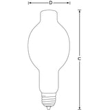 Philips 860w BT37 Clear E39 Energy Advantage CDM HID Light Bulb - BulbAmerica