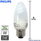 Philips 5w 120v E12 2700K Warm White Decorative Fluorescent Light Bulb - BulbAmerica