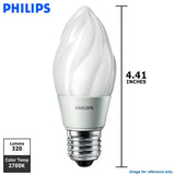 Philips 4.5w Flame Dimmable LED Frosted Warm White 2700K Light Bulb - BulbAmerica