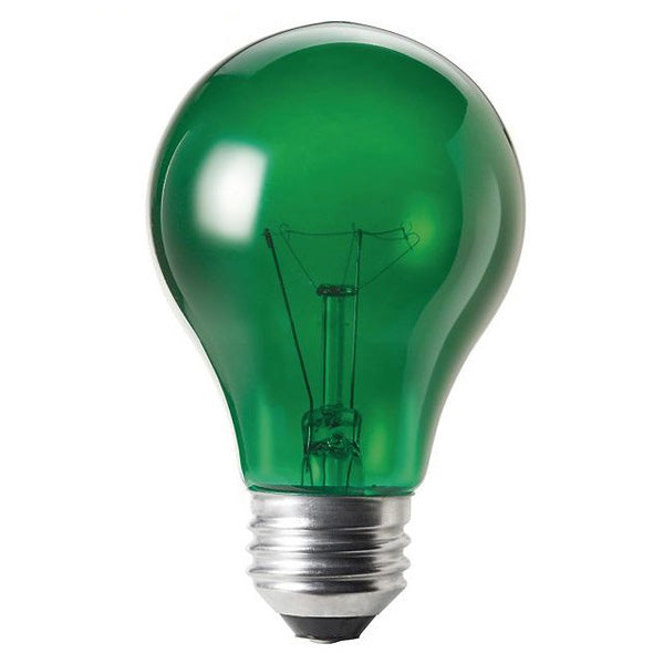 Philips 427575 25w 120v A-Shape A19 Transparent Green Incandescent Light Bulb