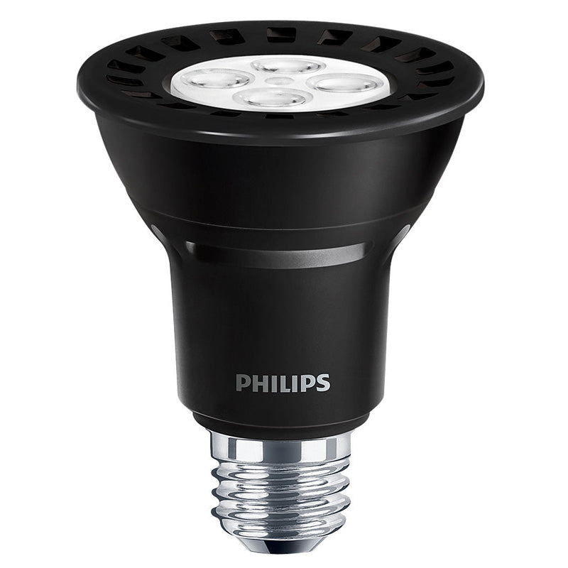 Philips Airflux Black PAR20 Dimmable LED - 6w 3000K Narrow Flood Bulb