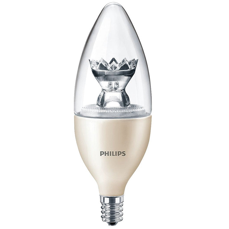 Philips 4.5W B12 E12 Candelabra Screw LED Dimmable Warm Glow Light Bulb