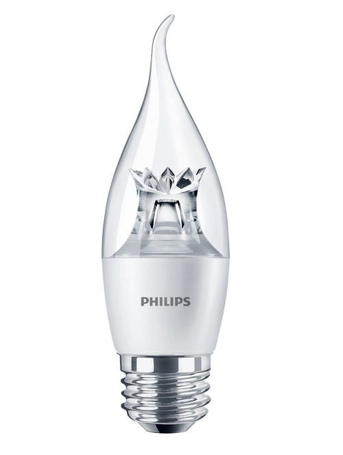 Philips 4.5W BA12 E26 Medium Screw LED Dimmable Warm Glow Light Bulb