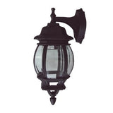 SUNLITE Down-Facing Carriage Outdoor Fixture - Black with Clear Beveled Glass
