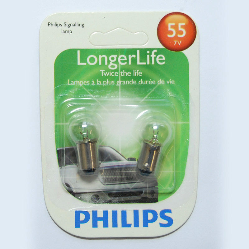 2pk - Philips  55LLB2 - 2.87w 7V Long Life Automotive Miniature Light Bulb