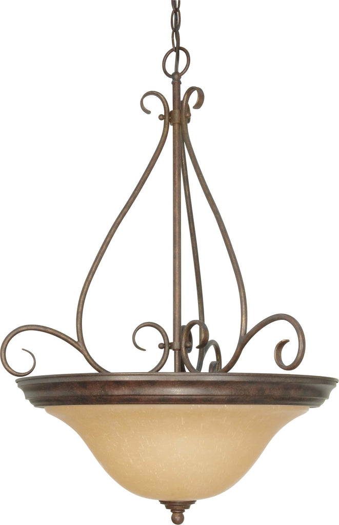 Nuvo Castillo - 3 Light - 19 inch - Pendant - w/ Champagne Linen Washed Glass