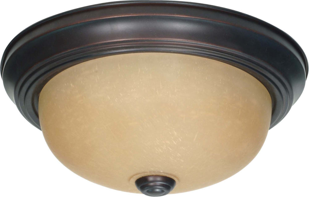 Nuvo 2 Light 11 inch Flush Mount w/ Champagne Linen Washed Glass
