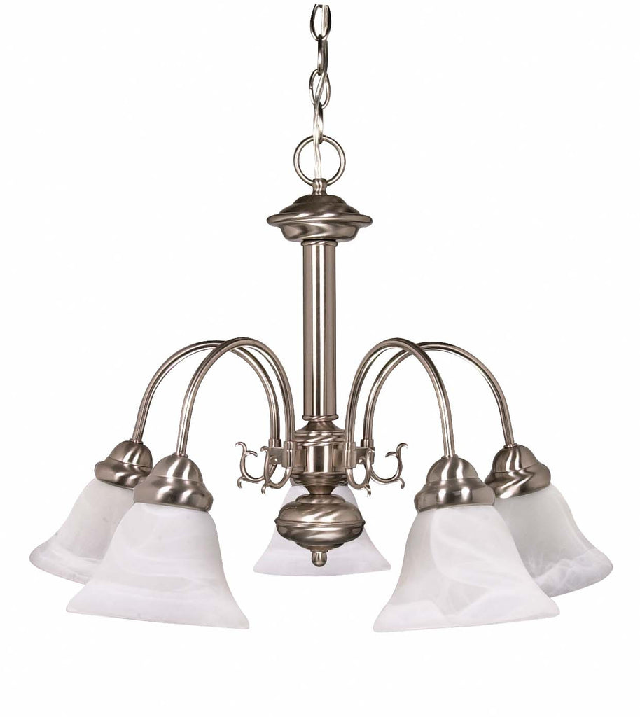 Nuvo Ballerina 5-Light 24" Chandelier w/ Alabaster Glass in Brushed Nickel