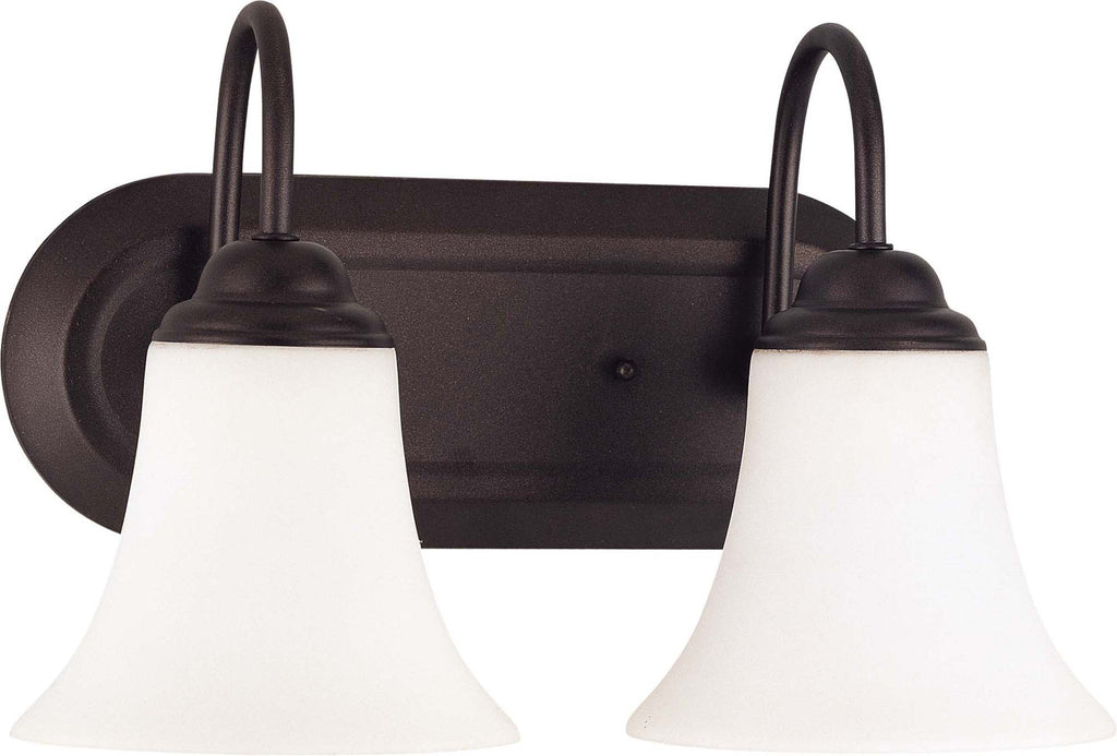 Nuvo Dupont 2-Light 13" Vanity Fixture w/ Satin Glass in Dark Chocolate Bronze