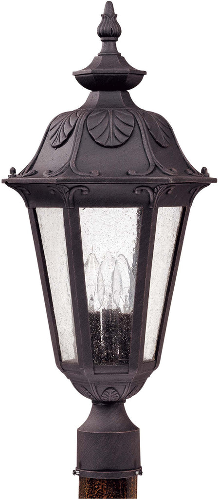 Nuvo Cortland - 3 Light Large Post Lantern- w/ Seeded Glass